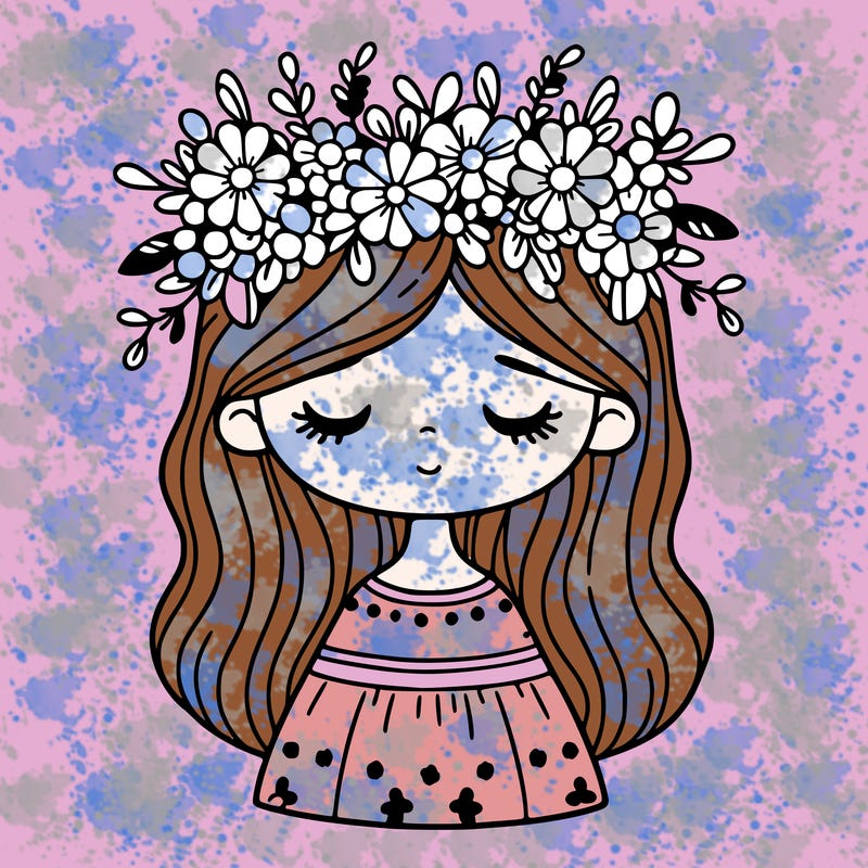 girl with flowers crown