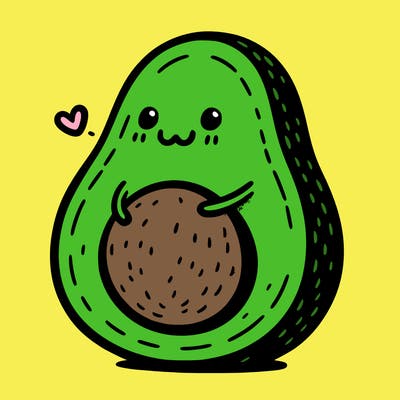 an avocado hugging an avocado