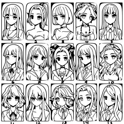 girls that look diffrent anime