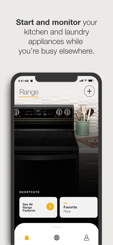 Interface de l'application Whirlpool pour surveiller et contrôler à distance une cuisinière intelligente