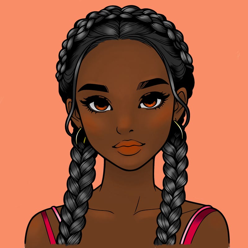 realistic girl with braids