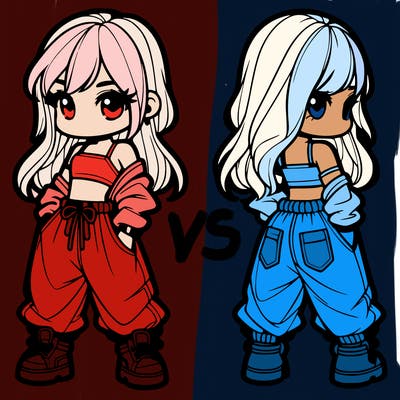 girl in crop top and baggy pants