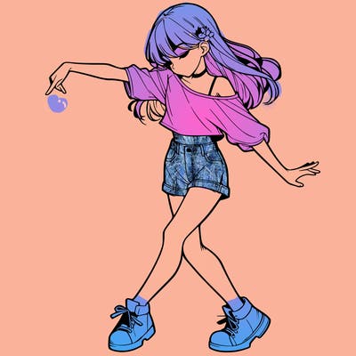 realistic girl danceing