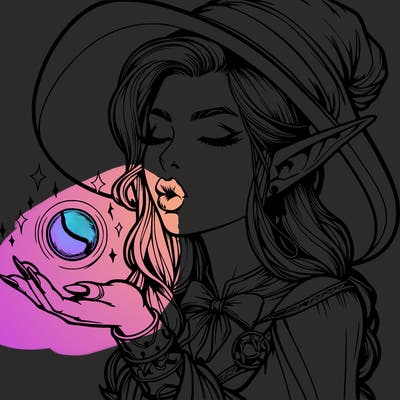 realistic elf casting a spell with lips