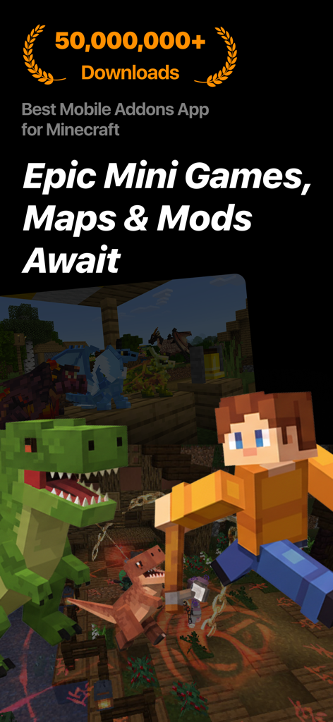 Addons for Minecraft - Immagine promozionale di Addons per Minecraft con dinosauri e draghi
