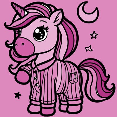 unicorn dressed in pajamas
