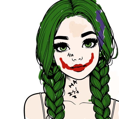 realistic girl with braids