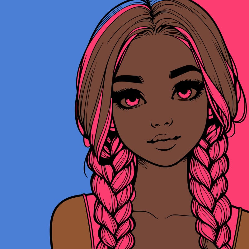 realistic girl with braids