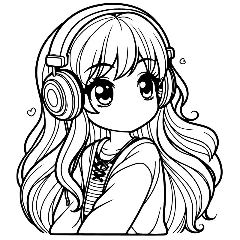 girl with headphones