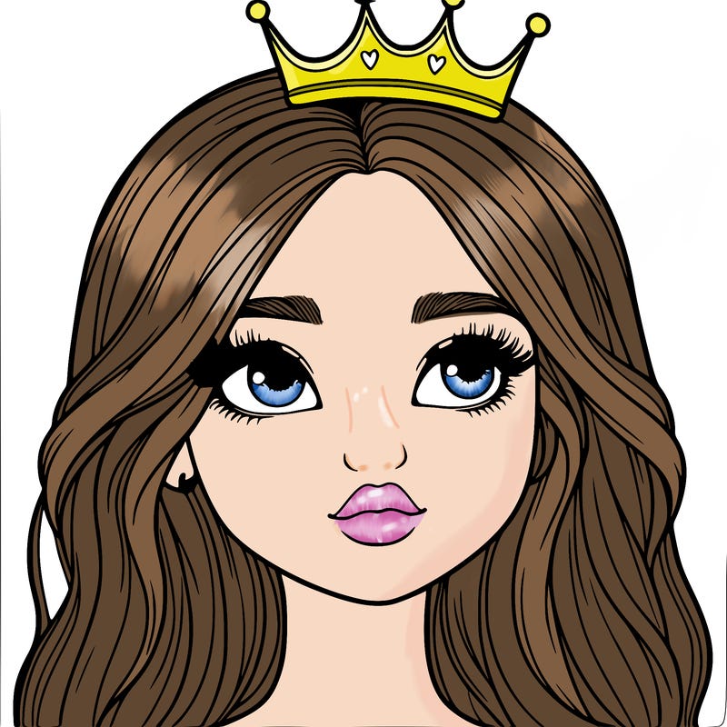 a realistic girl with a crown on