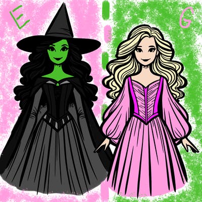 elphaba and glinda from wicked