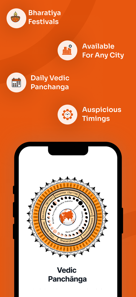 Vignanam - Vignanam app showing Vedic Panchanga features and Indian festivals