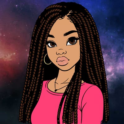 a realistic black girl with braids