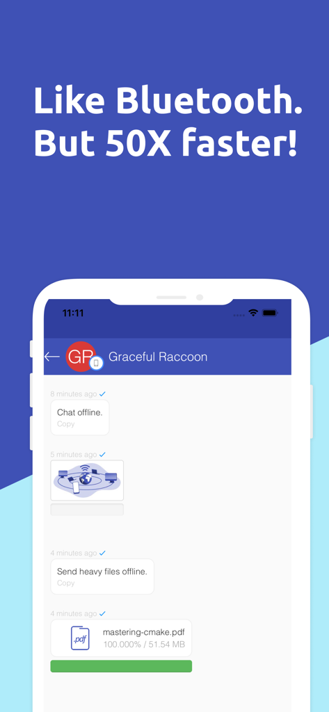 Feem App zeigt schnelle Offline-Dateiübertragung und Chat-Oberfläche