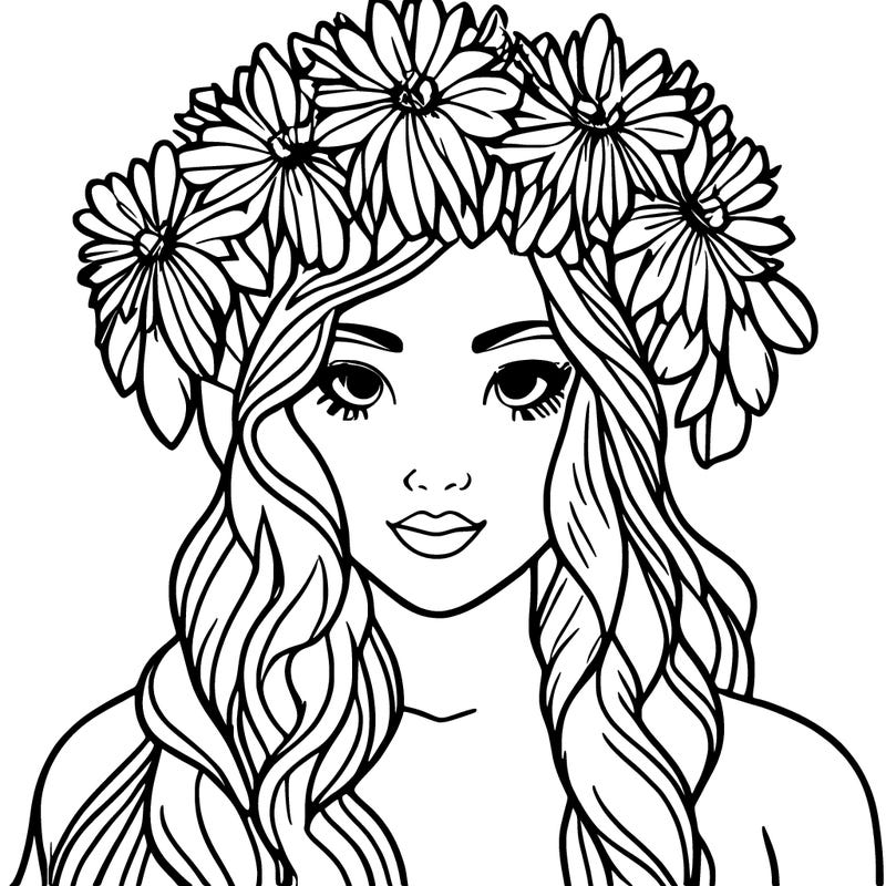 girl with flowers crown