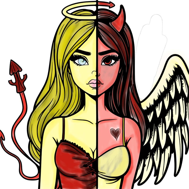 devil vs angel realistic girl