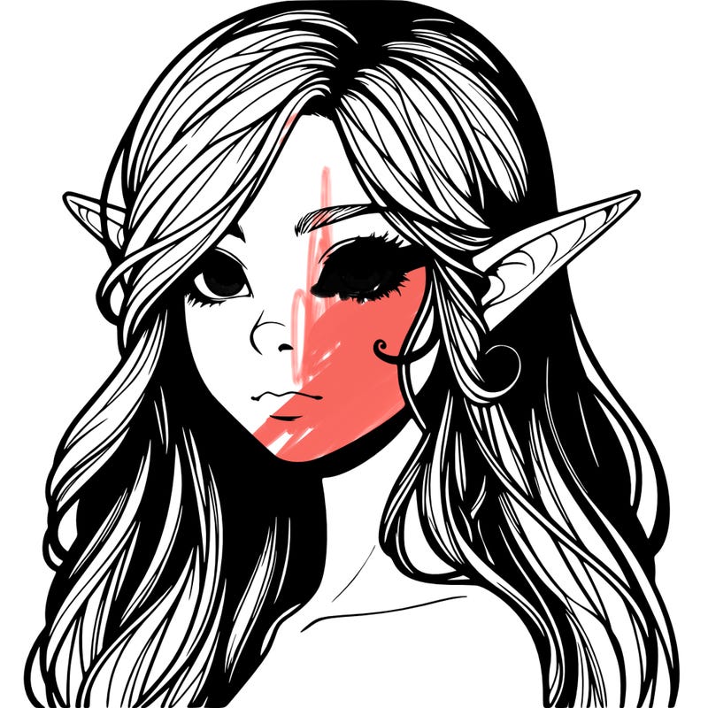 elf girl realistic dark fantasy