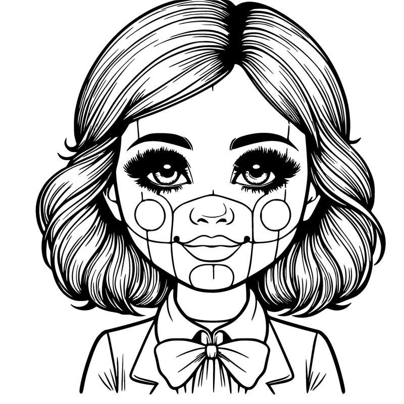 realistic girl with ventriloquist makeup