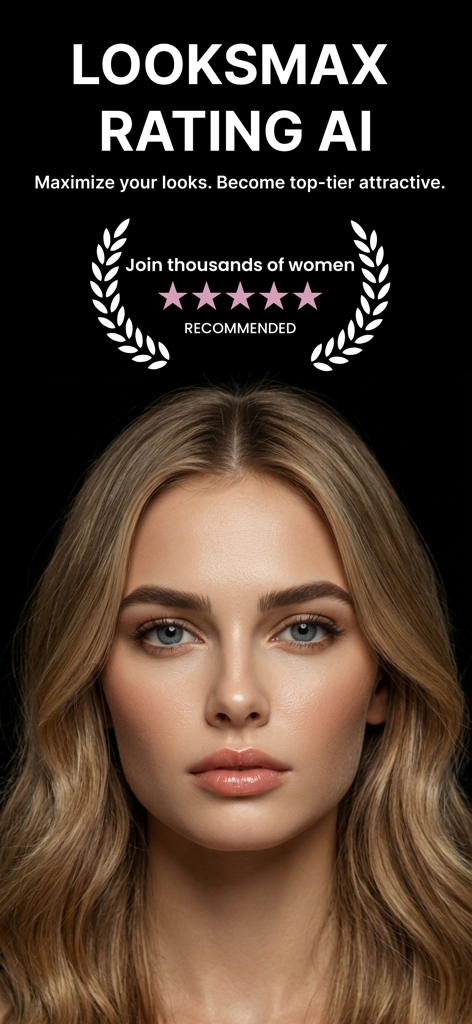 Captura de tela do aplicativo True Eve mostrando avaliação facial IA e looksmaxxing para mulheres