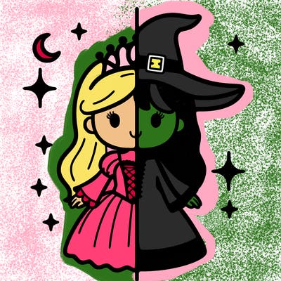split princess and witch