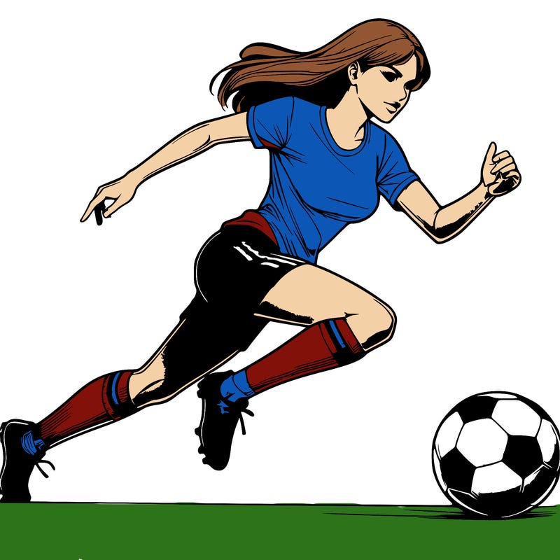 realistic woman playing soccer