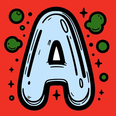 a bubble letter a