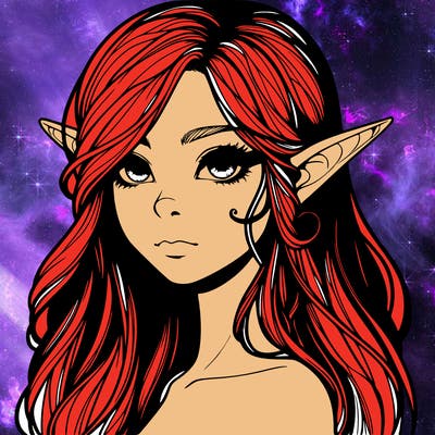 elf girl realistic dark fantasy