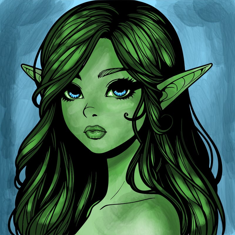 elf girl realistic dark fantasy