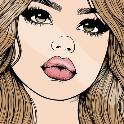 really realistic girl with lips