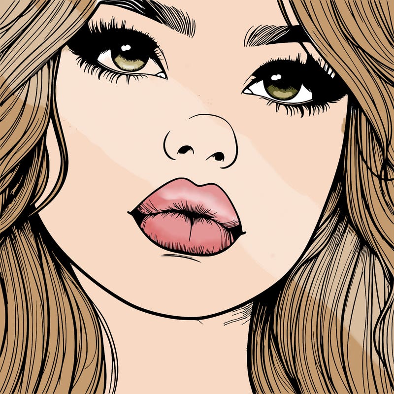 really realistic girl with lips