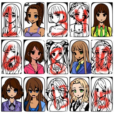 girls that look diffrent anime