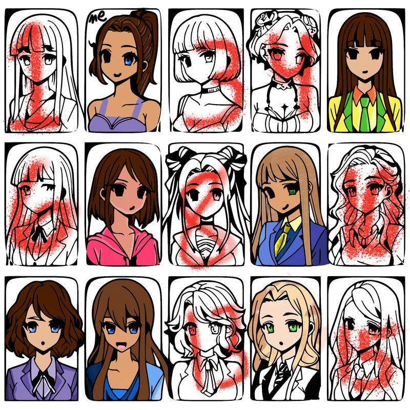 girls that look diffrent anime