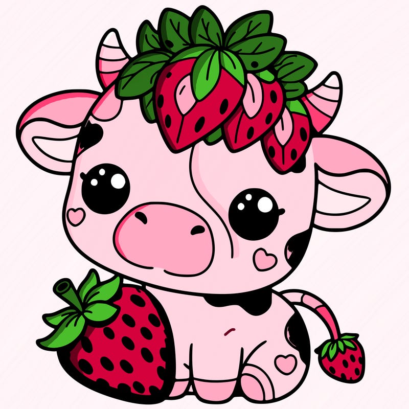 cute strawberry cow