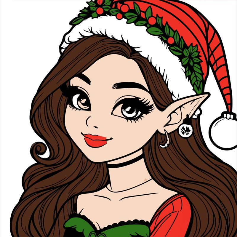 christmas girl elf realistic