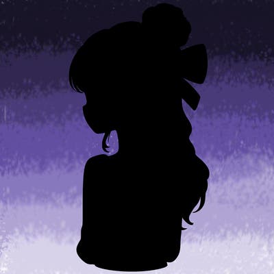 realistic girl  with hip length hair a bun and a big bow on the back of head