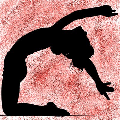 realistic girl doing gymnastics