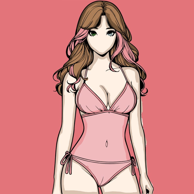 realistic girl with a revealing swimsuit