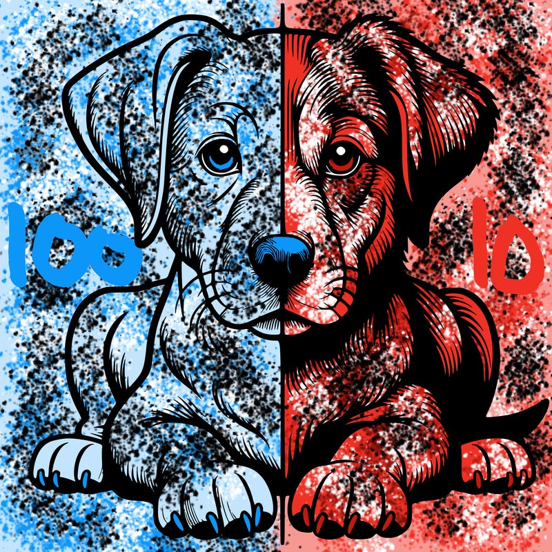 realistic dog split picture