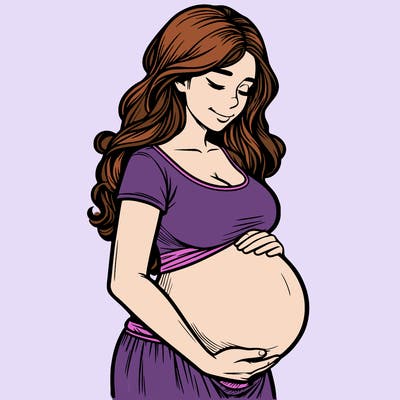 woman heavily pregnant realistic