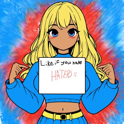 girl holding a blank sign in a long sleeve crop top