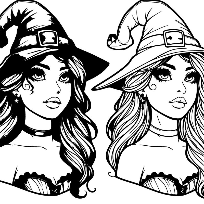 realistic beautiful young witch