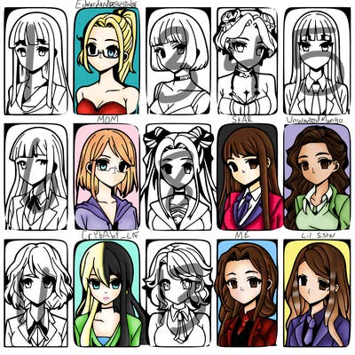 girls that look diffrent anime