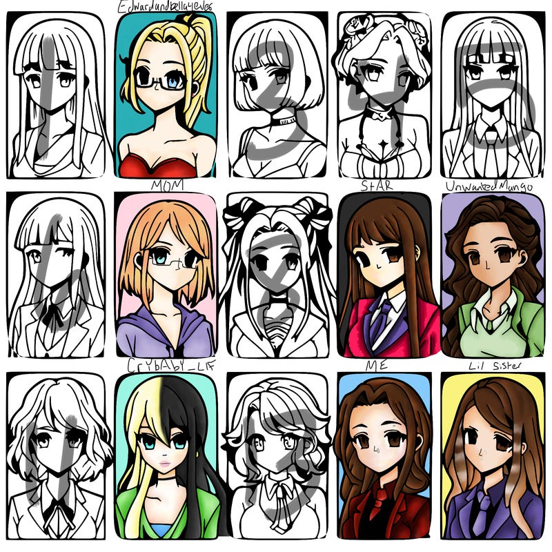 girls that look diffrent anime