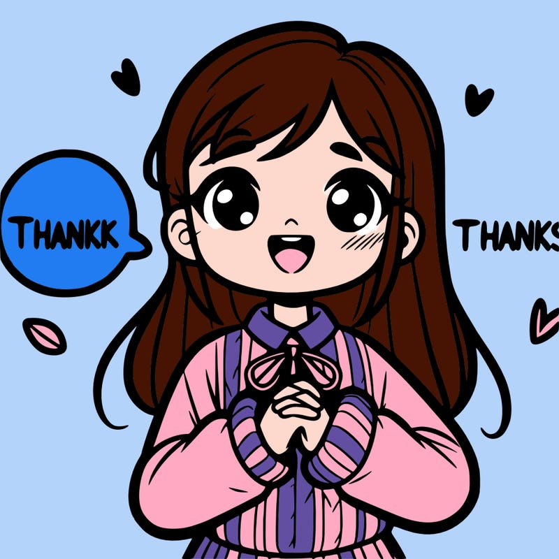 girl saying thanks