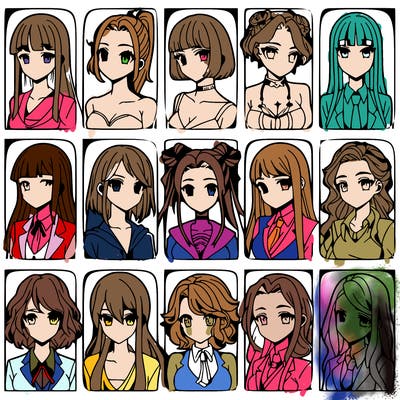 girls that look diffrent anime