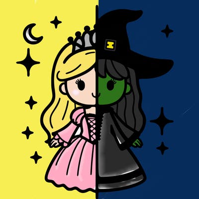 split princess and witch