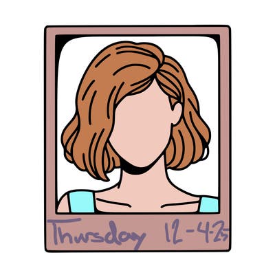 a polaroid portrait of swift's face cut off at the eyes