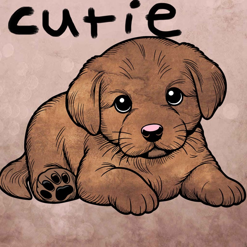 a cute realistic puppy