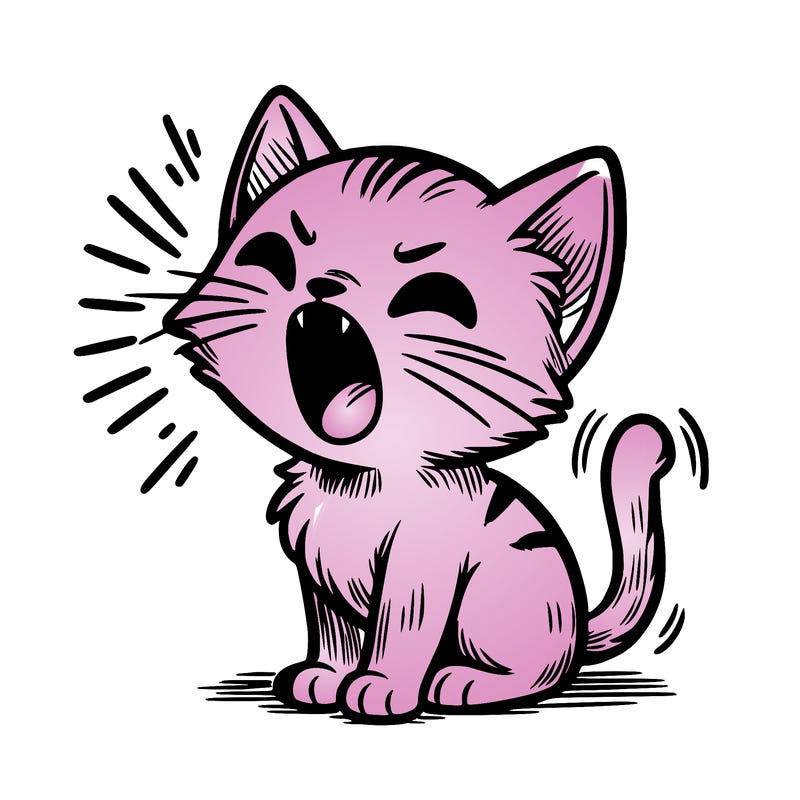 a kitten hissing