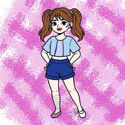 cute girl with a crop top